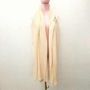 Hand Made Eyelash Fringe Edges Ivory Cashmere Wrap Scarf Large Shawl Womens 80"